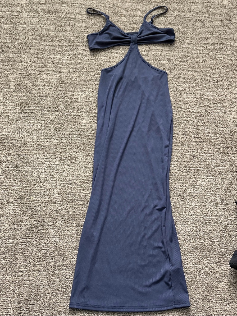 SHEIN Navy Cutout Maxi Dress with Spaghetti Straps